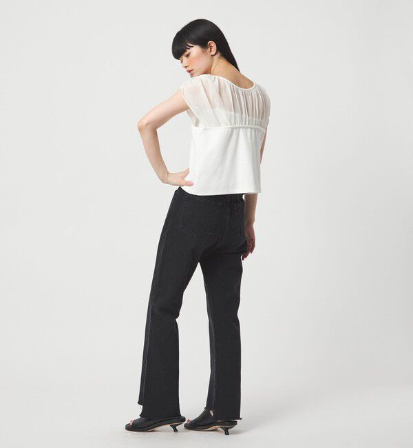 EMMEL REFINES「＜EMMEL REFINES＞EM ヨウリュウ カタフリル ドッキング Tシャツ」|Tシャツ・カットソー|