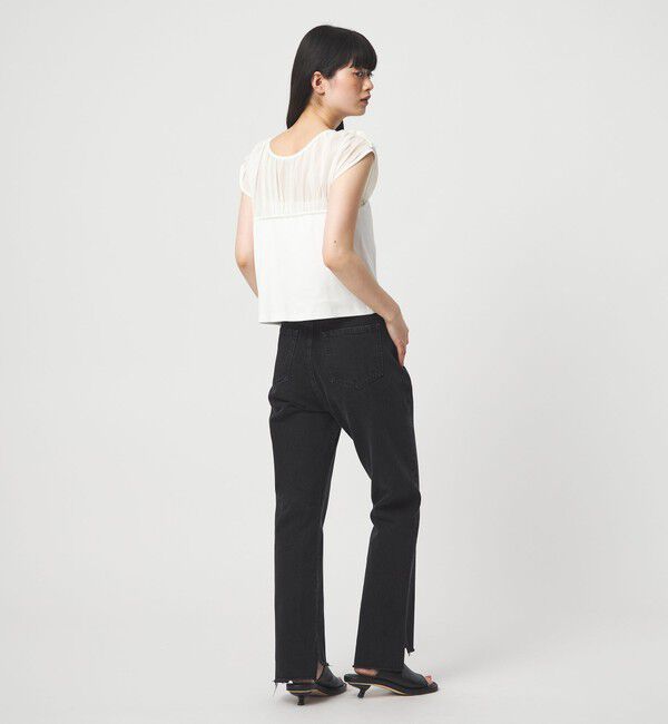 EMMEL REFINES「＜EMMEL REFINES＞EM ヨウリュウ カタフリル ドッキング Tシャツ」|Tシャツ・カットソー|
