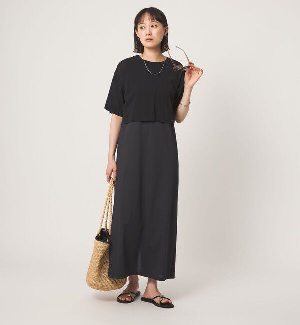 UNITED ARROWS green label relaxing「チュール プルオーバー&times;ノースリーブ ワンピース セット 吸水速乾」|ワンピース|