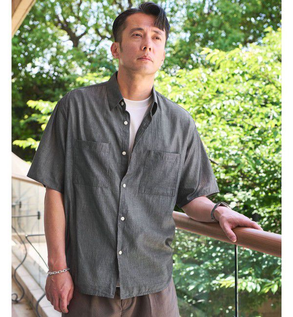 UNITED ARROWS green label relaxing「2.25オンス デニム レギュラーカラー 半袖 シャツ」|シャツ・ブラウス|