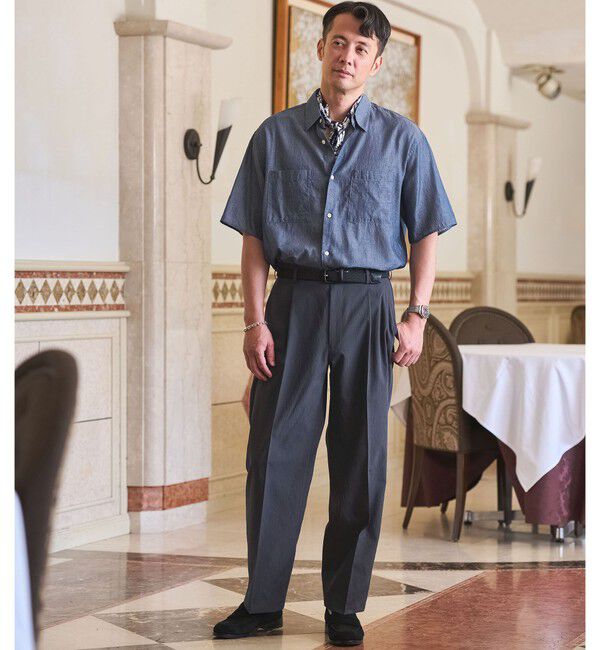 UNITED ARROWS green label relaxing「2.25オンス デニム レギュラーカラー 半袖 シャツ」|シャツ・ブラウス|
