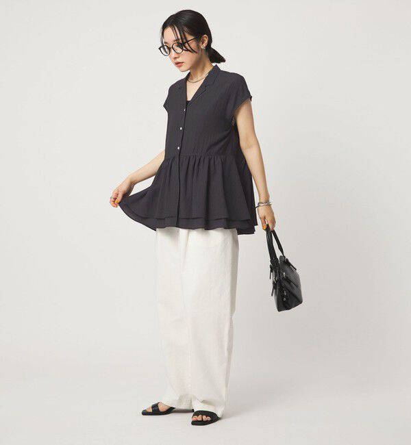 UNITED ARROWS green label relaxing「【WEB限定】＜at ease＞ペプラム ブラウス」|シャツ・ブラウス|