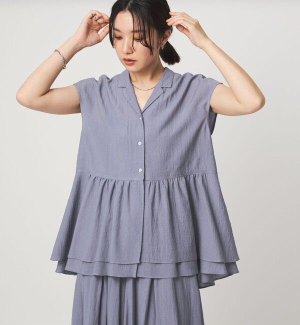 UNITED ARROWS green label relaxing「【WEB限定】＜at ease＞ペプラム ブラウス」|シャツ・ブラウス|