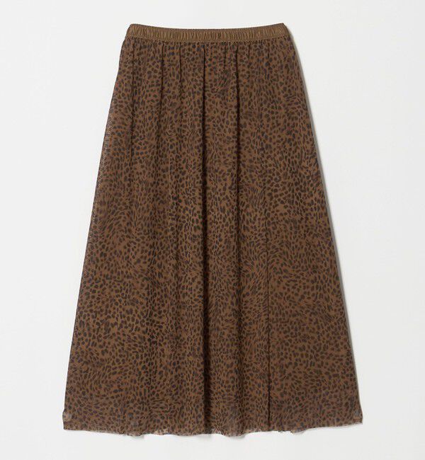 UNITED ARROWS green label relaxing「チュール レオパード スカート」|フレア|