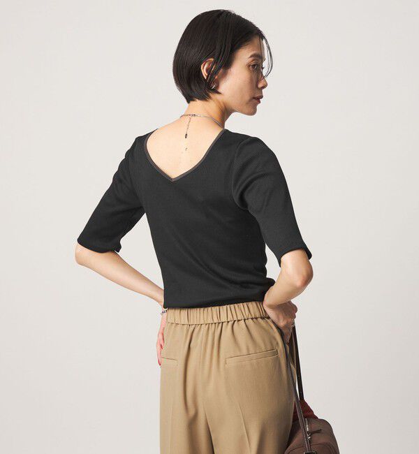 UNITED ARROWS green label relaxing「ブライトリブ 2WAY 5分袖 プルオーバー カットソー」|Tシャツ・カットソー|