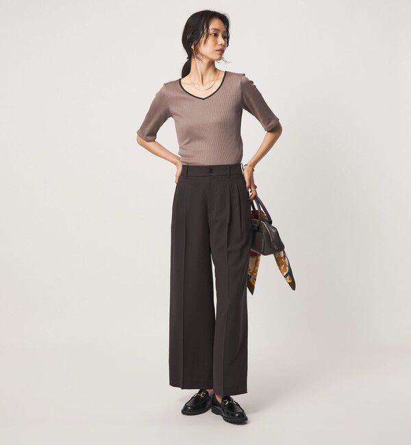 UNITED ARROWS green label relaxing「ブライトリブ 2WAY 5分袖 プルオーバー カットソー」|Tシャツ・カットソー|