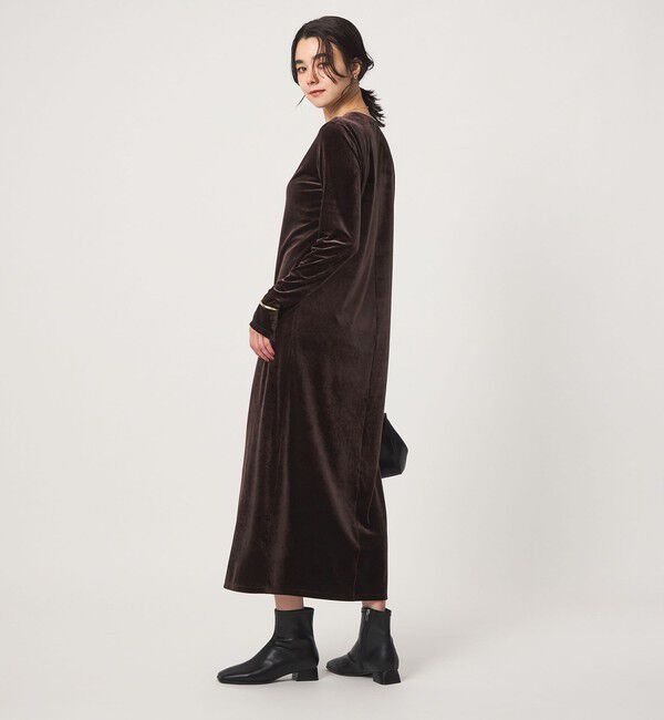 UNITED ARROWS green label relaxing「［size SHORTあり］ベロア ロングスリーブ ワンピース」|ワンピース|