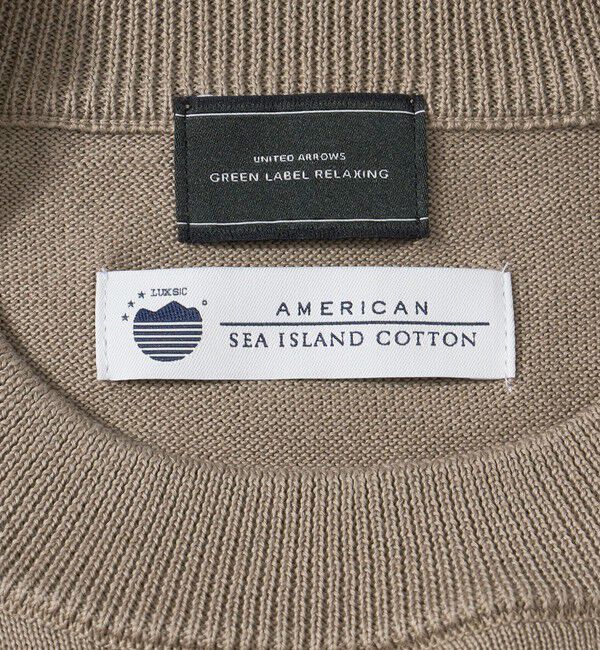 UNITED ARROWS green label relaxing「FINE BASIC アメリカンシーアイランドコットン クルーネック ニット」|ニット・セーター|