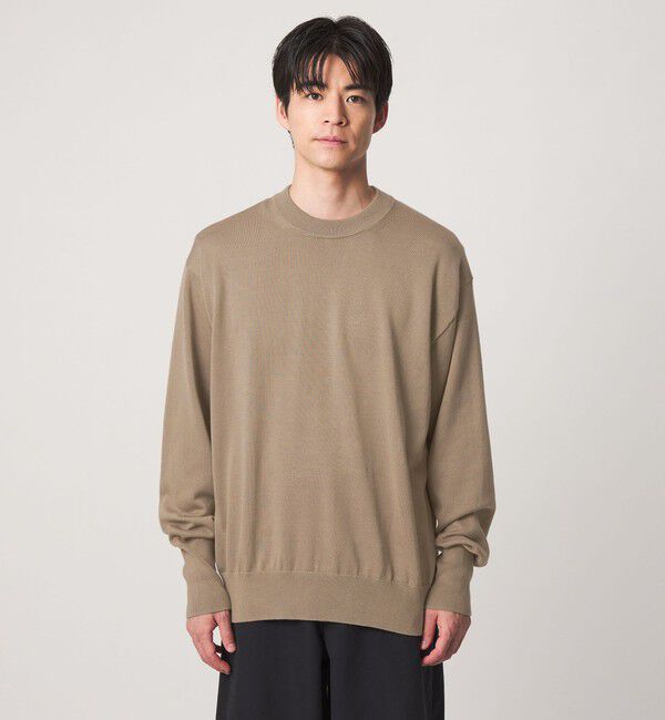 UNITED ARROWS green label relaxing「FINE BASIC アメリカンシーアイランドコットン クルーネック ニット」|ニット・セーター|