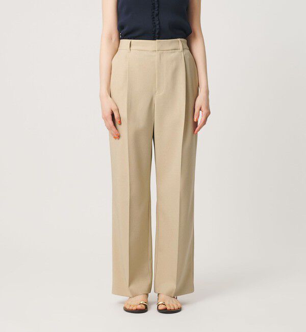 BEAUTY&YOUTH UNITED ARROWS「【WEB限定 Wardrobe DAILY MINIMAL】メランジ タックストレートパンツ ウォッシャブル」|スラックス|