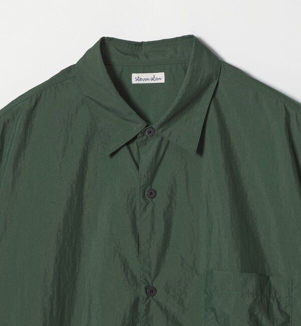STEVEN ALAN「＜Steven Alan＞ エアリーナイロン レギュラーカラー ショートスリーブ シャツ BOX」|シャツ・ブラウス|