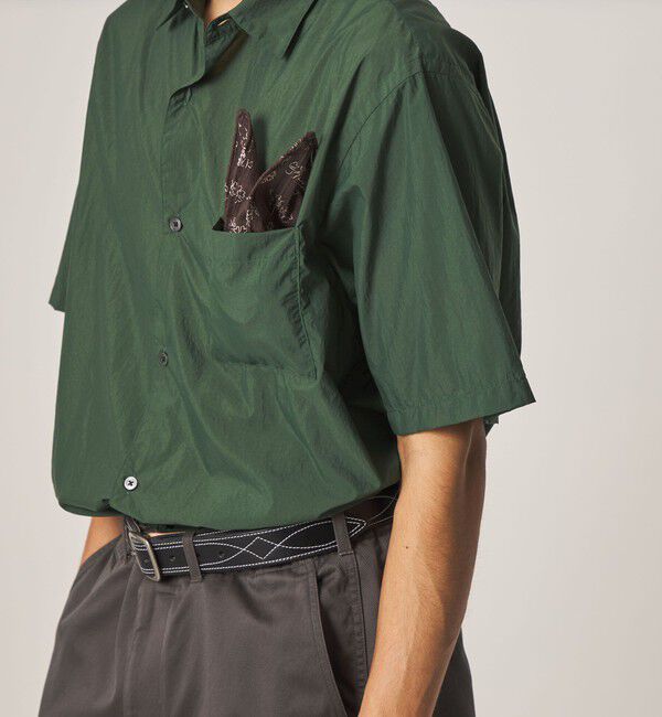 STEVEN ALAN「＜Steven Alan＞ エアリーナイロン レギュラーカラー ショートスリーブ シャツ BOX」|シャツ・ブラウス|