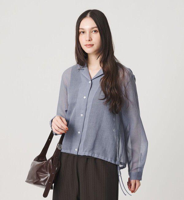 BEAUTY&YOUTH UNITED ARROWS「シアー ドローストリング オープンカラーシャツ」|シャツ・ブラウス|