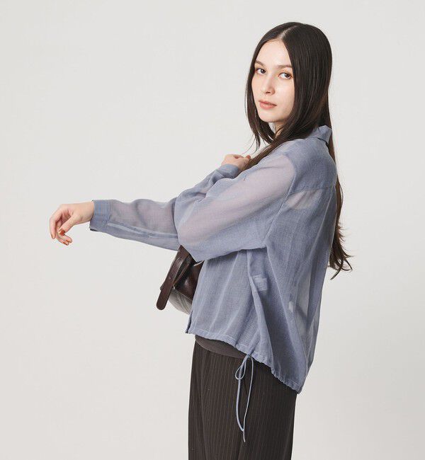 BEAUTY&YOUTH UNITED ARROWS「シアー ドローストリング オープンカラーシャツ」|シャツ・ブラウス|