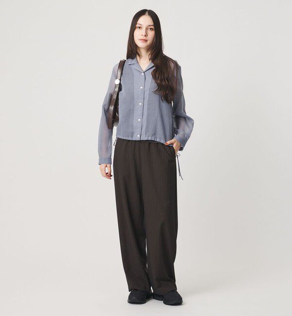 BEAUTY&YOUTH UNITED ARROWS「シアー ドローストリング オープンカラーシャツ」|シャツ・ブラウス|