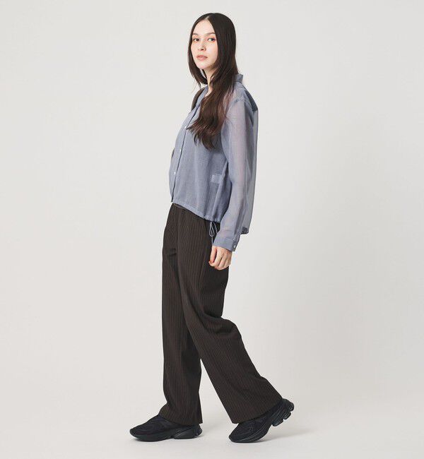BEAUTY&YOUTH UNITED ARROWS「シアー ドローストリング オープンカラーシャツ」|シャツ・ブラウス|