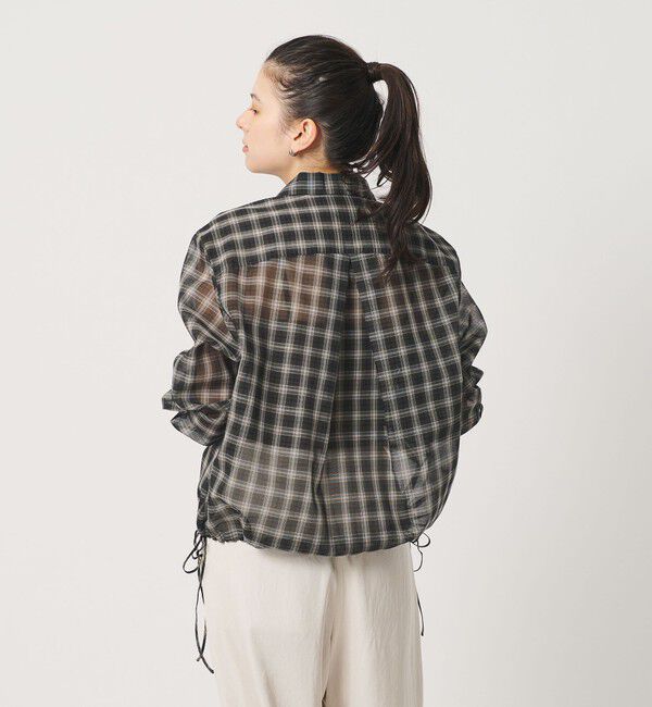 BEAUTY&YOUTH UNITED ARROWS「シアー ドローストリング オープンカラーシャツ」|シャツ・ブラウス|