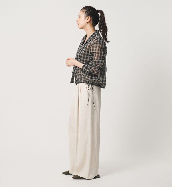 BEAUTY&YOUTH UNITED ARROWS「シアー ドローストリング オープンカラーシャツ」|シャツ・ブラウス|