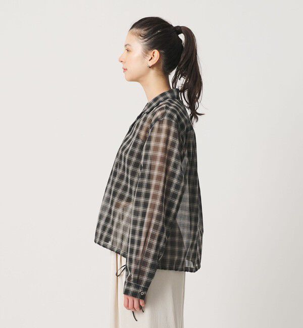 BEAUTY&YOUTH UNITED ARROWS「シアー ドローストリング オープンカラーシャツ」|シャツ・ブラウス|