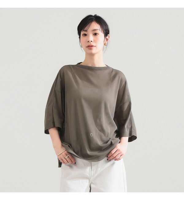 Demi-Luxe BEAMS 「コットン チュール オーバー Tシャツ」|Tシャツ・カットソー|