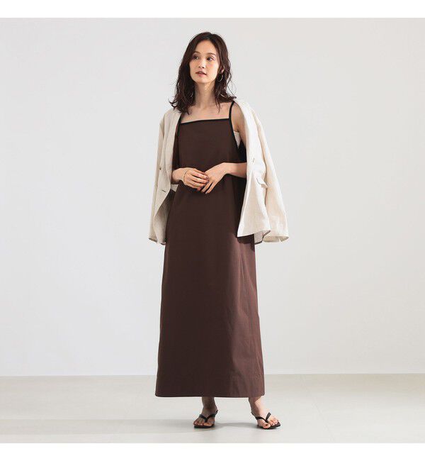 Demi-Luxe BEAMS 「コットン シルク フレア ワンピース」|ワンピース|BROWN
