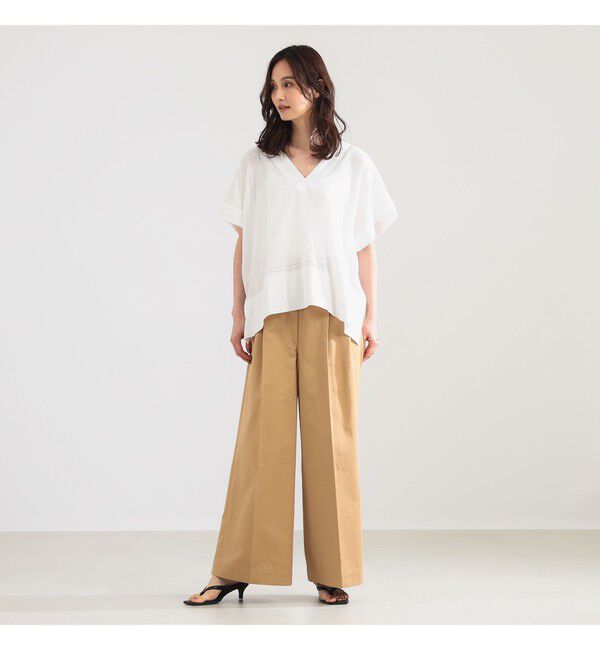 Demi-Luxe BEAMS 「コットン Vネック ブラウス」|シャツ・ブラウス|