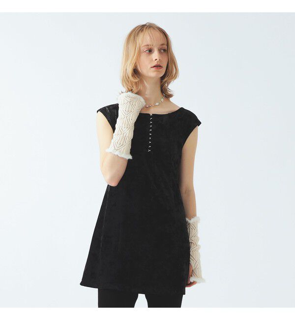 Ray BEAMS 「クラシック ベロア ミニ ワンピース」|ワンピース|BLACK