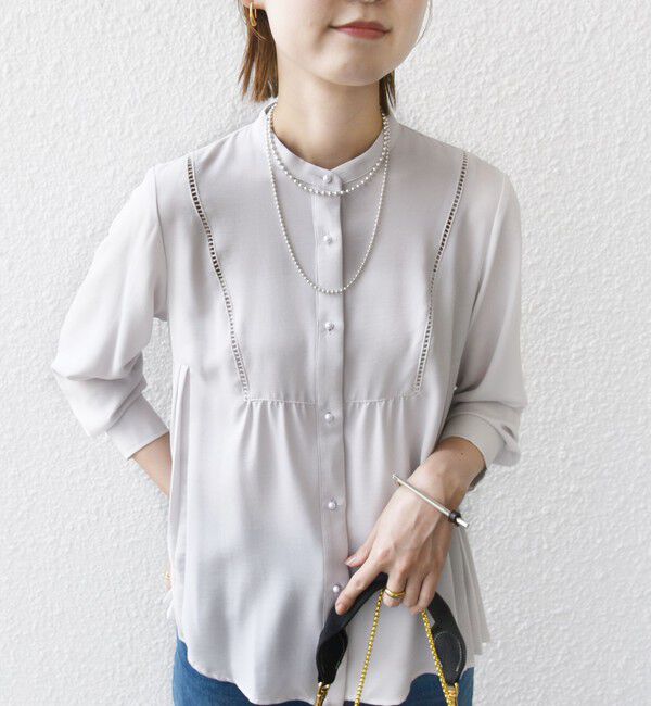 SHIPS for women「【WEB限定】〈手洗い可能〉ストレッチ ジョーゼット プリーツ ブラウス」|シャツ・ブラウス|