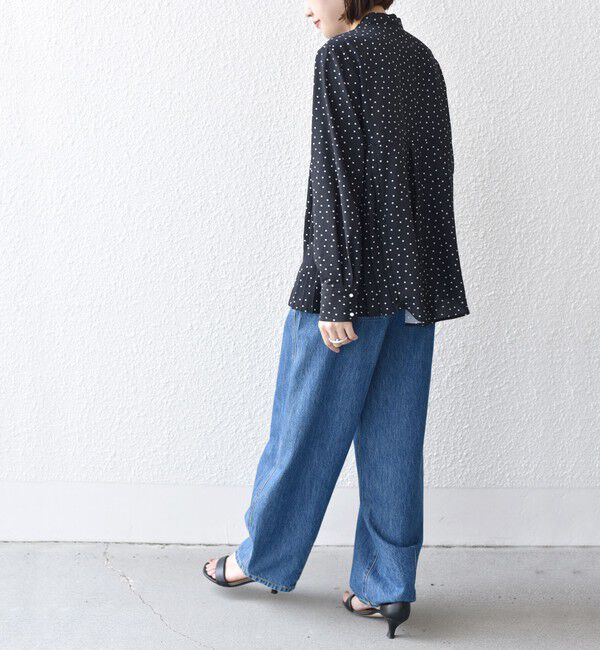 SHIPS for women「【WEB限定】〈手洗い可能〉ストレッチ ジョーゼット プリーツ ブラウス」|シャツ・ブラウス|
