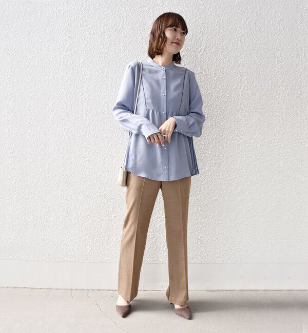 SHIPS for women「【WEB限定】〈手洗い可能〉ストレッチ ジョーゼット プリーツ ブラウス」|シャツ・ブラウス|