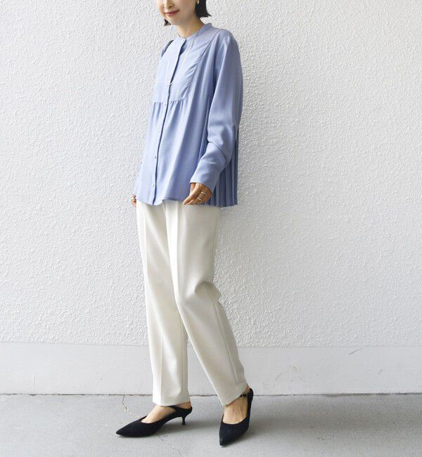 SHIPS for women「【WEB限定】〈手洗い可能〉ストレッチ ジョーゼット プリーツ ブラウス」|シャツ・ブラウス|