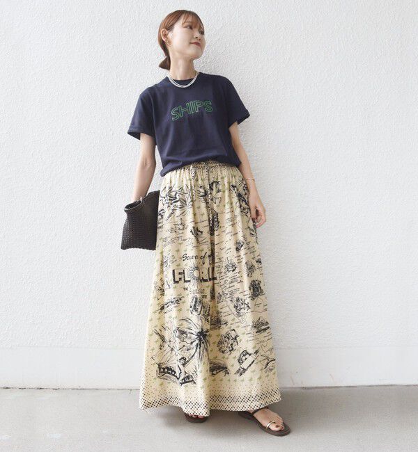 SHIPS for women「【累計販売数9万枚突破!!】【WEB限定】 SHIPS ラウンド プリント ロゴ TEE」|Tシャツ・カットソー|