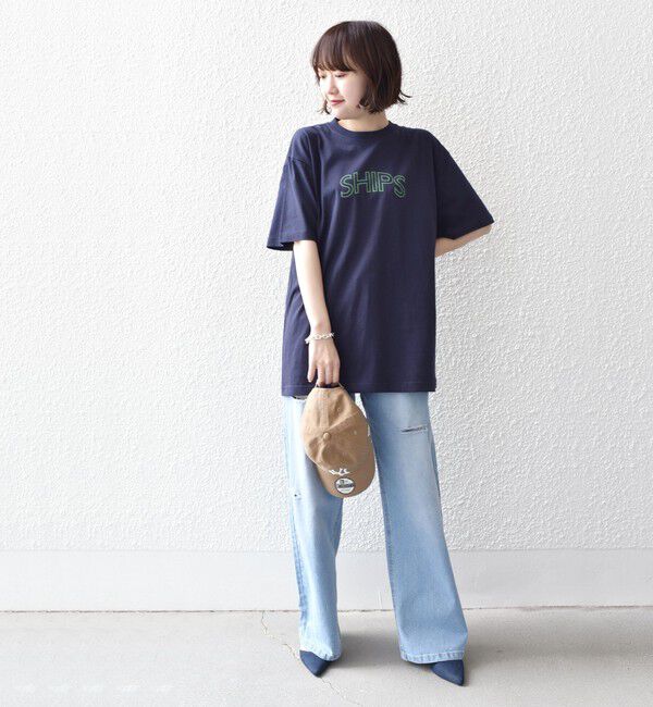 SHIPS for women「【累計販売数9万枚突破!!】【WEB限定】 SHIPS ラウンド プリント ロゴ TEE」|Tシャツ・カットソー|