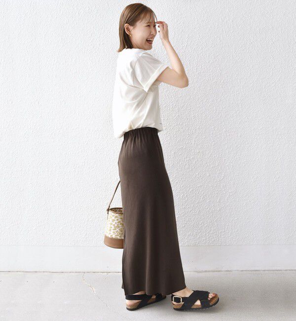 SHIPS for women「〈UVカット / 手洗い可能〉リブ ジャージー 2WAY ストレッチ スカート」|スカート|
