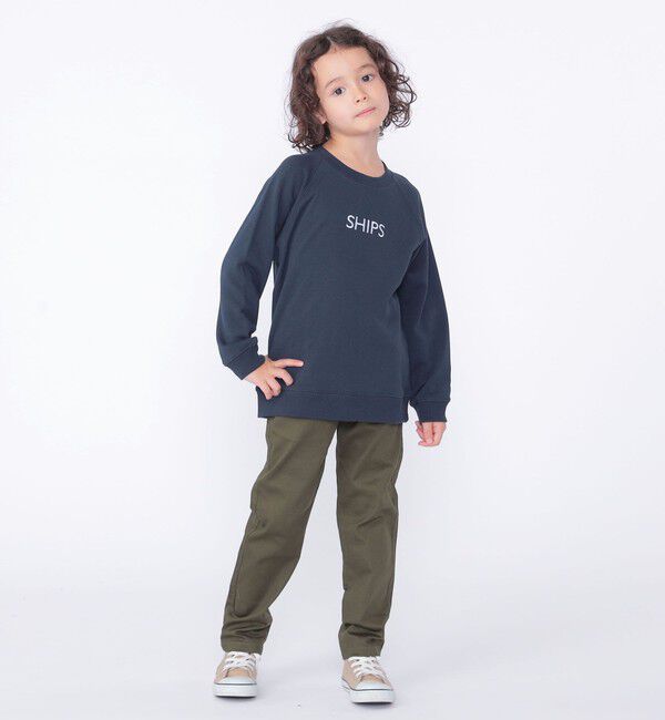 SHIPS KIDS「SHIPS KIDS:100～130cm / 刺繍 ロゴ ラグラン スウェット」|スウェット・ジャージ|