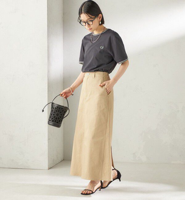 SHIPS for women「〈洗濯機可能〉ストレッチ チノ 硫化染め ステッチ スカート」|スカート|