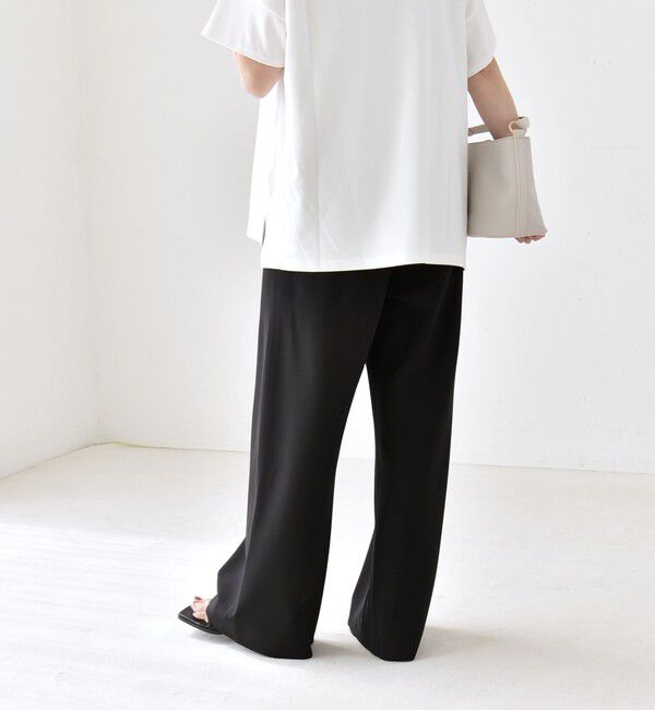 quaranciel「《一部追加予約》quaranciel:〈手洗い可能〉バイアス ストレッチ イージー ワイド パンツ」|その他|