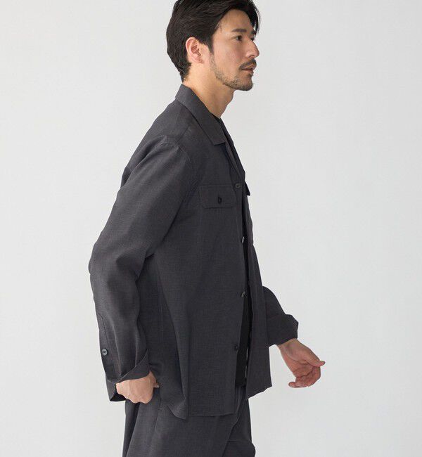 SHIPS「SHIPS:〈撥水/防しわ/洗濯機可能〉DOT AIR(R)オープンカラーシャツ(セットアップ対応)」|シャツ・ブラウス|