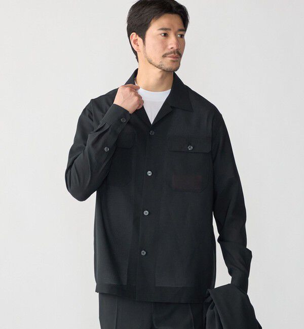 SHIPS「SHIPS:〈撥水/防しわ/洗濯機可能〉DOT AIR(R)オープンカラーシャツ(セットアップ対応)」|シャツ・ブラウス|