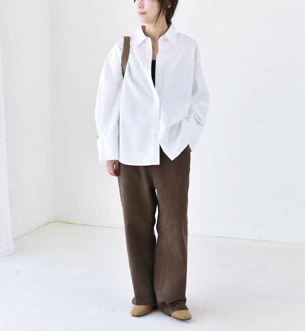 quaranciel「《予約》quaranciel:〈UVカット/洗濯機可能〉UNITO plus レギュラーカラー ルーズ シャツ」|シャツ・ブラウス|