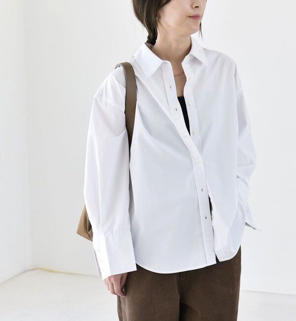 quaranciel「《予約》quaranciel:〈UVカット/洗濯機可能〉UNITO plus レギュラーカラー ルーズ シャツ」|シャツ・ブラウス|