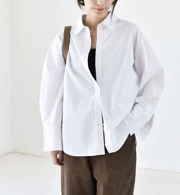 quaranciel「《予約》quaranciel:〈UVカット/洗濯機可能〉UNITO plus レギュラーカラー ルーズ シャツ」|シャツ・ブラウス|