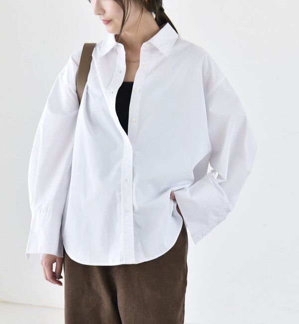 quaranciel「《予約》quaranciel:〈UVカット/洗濯機可能〉UNITO plus レギュラーカラー ルーズ シャツ」|シャツ・ブラウス|
