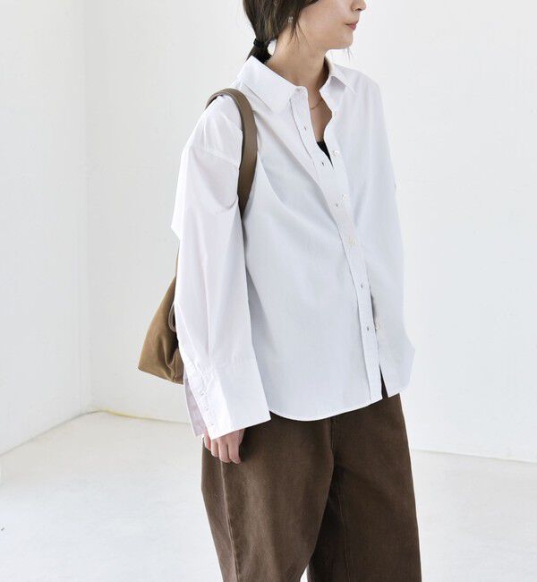 quaranciel「《予約》quaranciel:〈UVカット/洗濯機可能〉UNITO plus レギュラーカラー ルーズ シャツ」|シャツ・ブラウス|