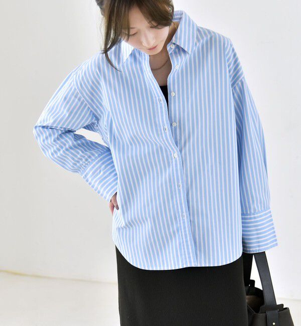 quaranciel「《予約》quaranciel:〈UVカット/洗濯機可能〉UNITO plus レギュラーカラー ルーズ シャツ」|シャツ・ブラウス|