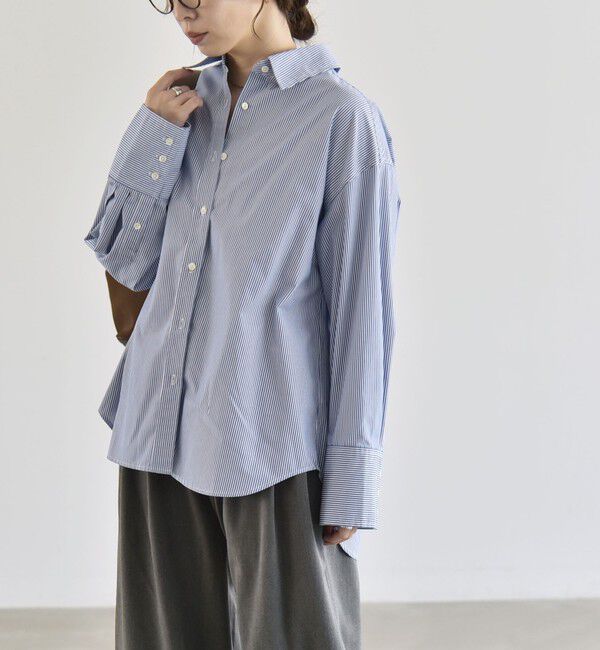 quaranciel「《予約》quaranciel:〈UVカット/洗濯機可能〉UNITO plus レギュラーカラー ルーズ シャツ」|シャツ・ブラウス|