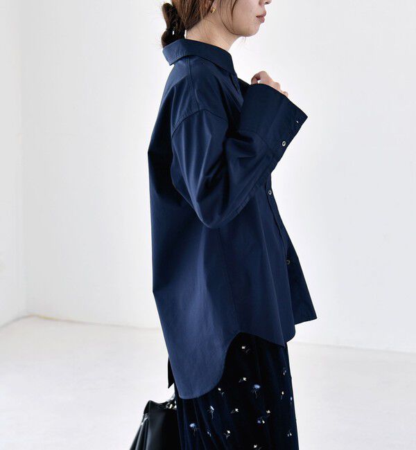 quaranciel「《予約》quaranciel:〈UVカット/洗濯機可能〉UNITO plus レギュラーカラー ルーズ シャツ」|シャツ・ブラウス|