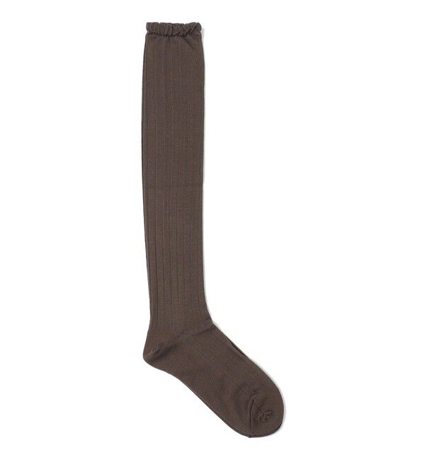 SHIPS for women「Piedi Nudi: メッシュ ストライプ ニー ハイ」|ソックス|ブラウン