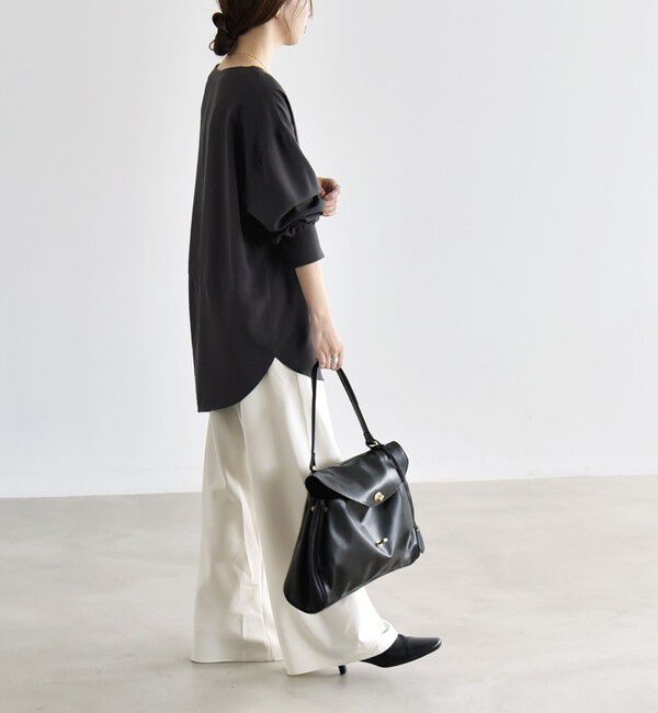 quaranciel「quaranciel:〈手洗い可能〉ジョーゼット リブ オーバーサイズ ブラウス」|シャツ・ブラウス|