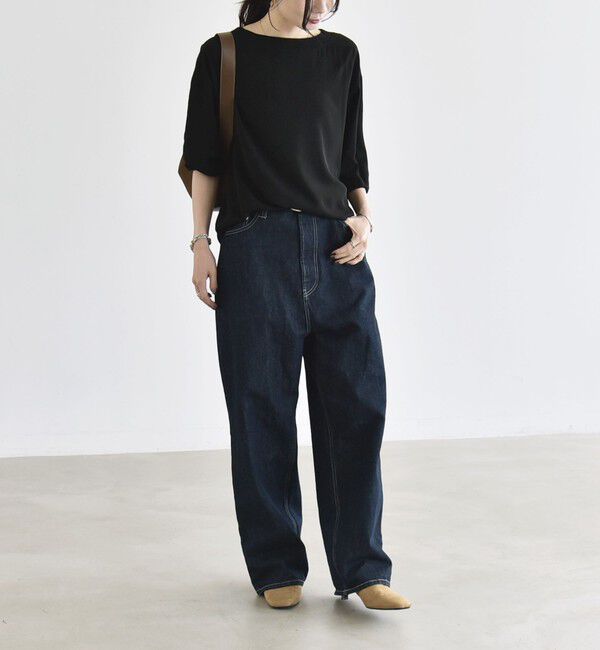 quaranciel「quaranciel:〈手洗い可能〉ジョーゼット リブ オーバーサイズ ブラウス」|シャツ・ブラウス|